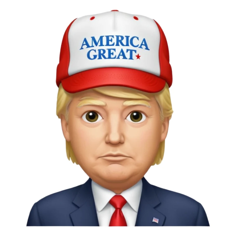 Trump wearing Make America great again sticker