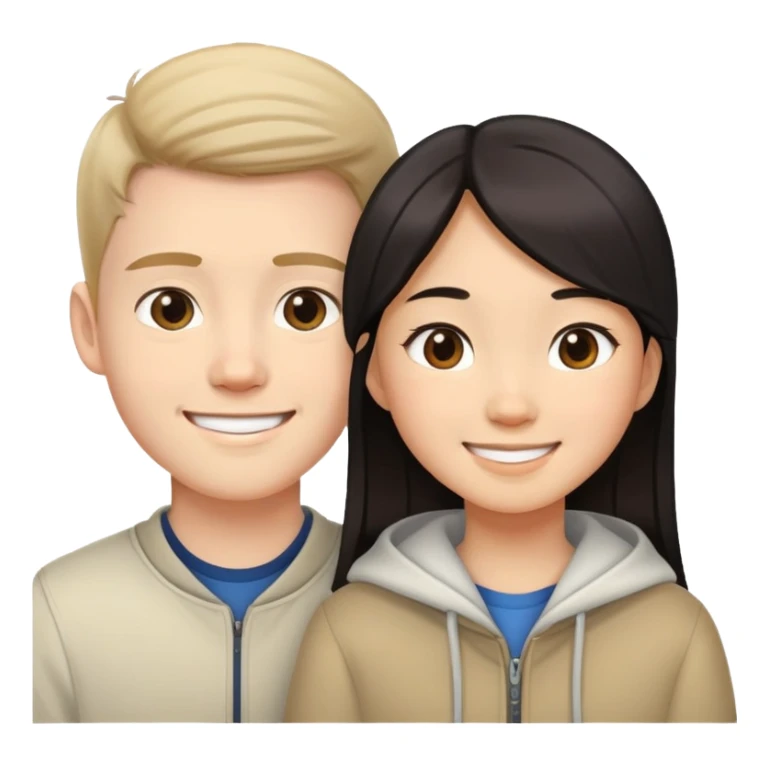Asian girl and white boy sticker