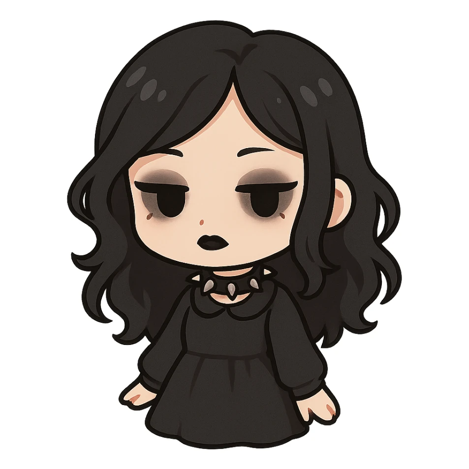 Goth black object sticker