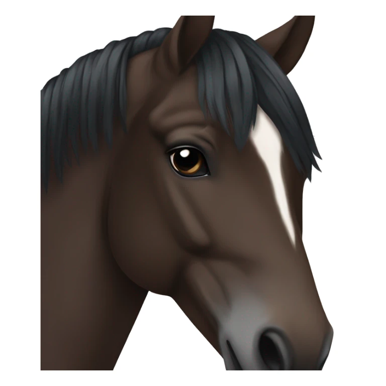 dark brown Hanoverian horse with a short black mane sticker