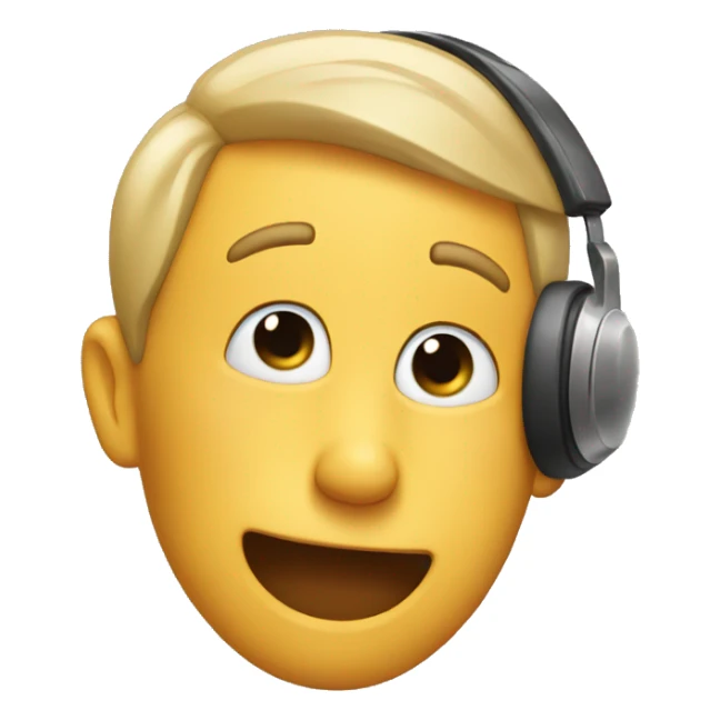 emoji listening with hand to his ear sticker