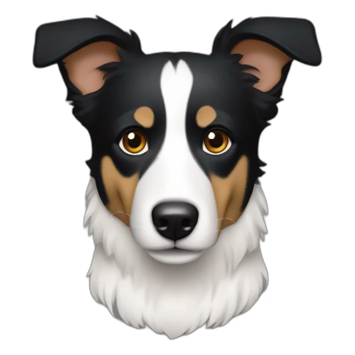 dog, short-hair, black-hair, white-chest, white-stripe-down-face, black-border-collie, mcnab, terrier sticker