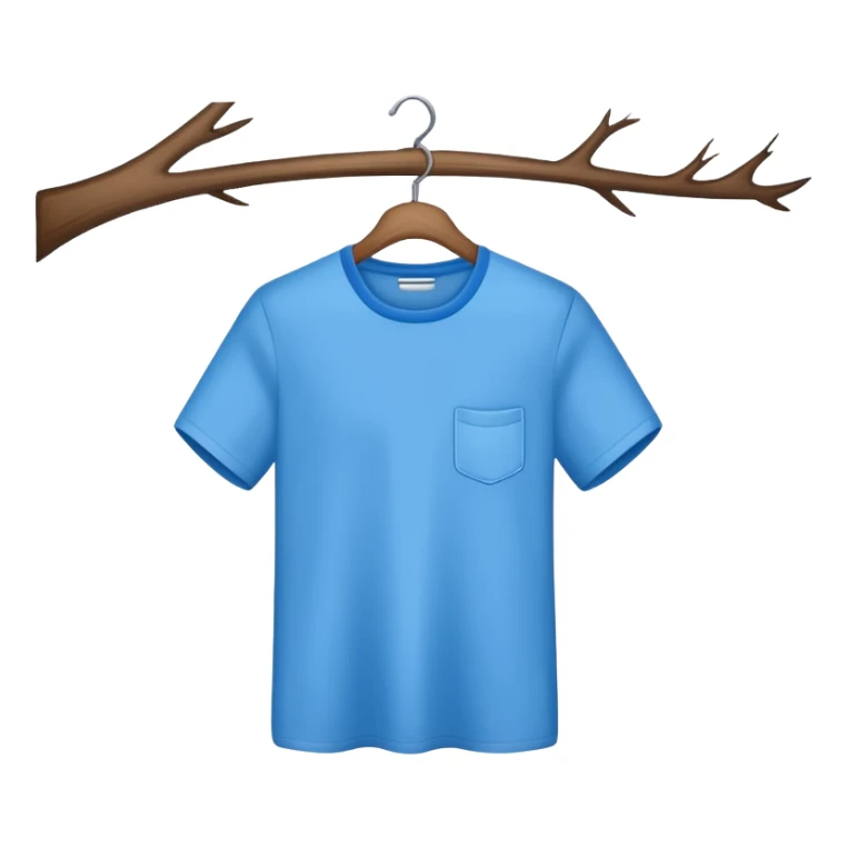 blue shirt hanged on a hanger sticker