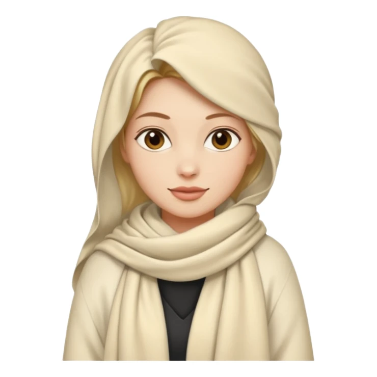 A woman wearing a cream pashmina who likes to walk sticker