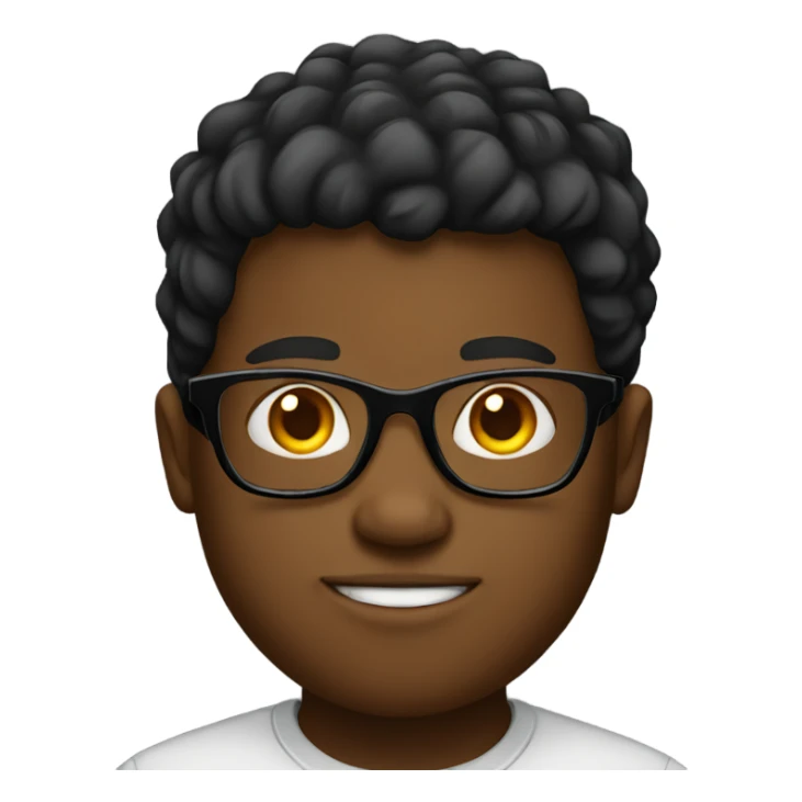 Black boy with glasses and fat sticker