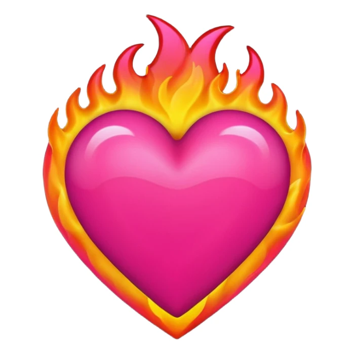 Black, red, hot pink heart make it way more flashy, lightly wreathed in flame  sticker