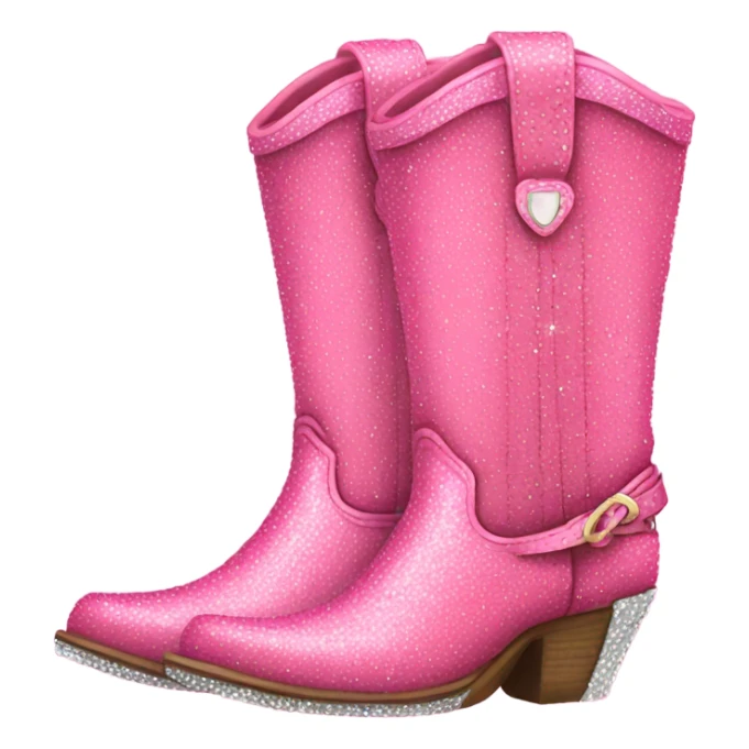 Pink sparkly cowgirl boots sticker