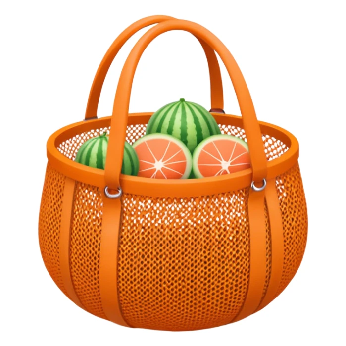 net bag,  mesh storage bag, tote bag, stored with melon it has two knited handles as bag itself sticker