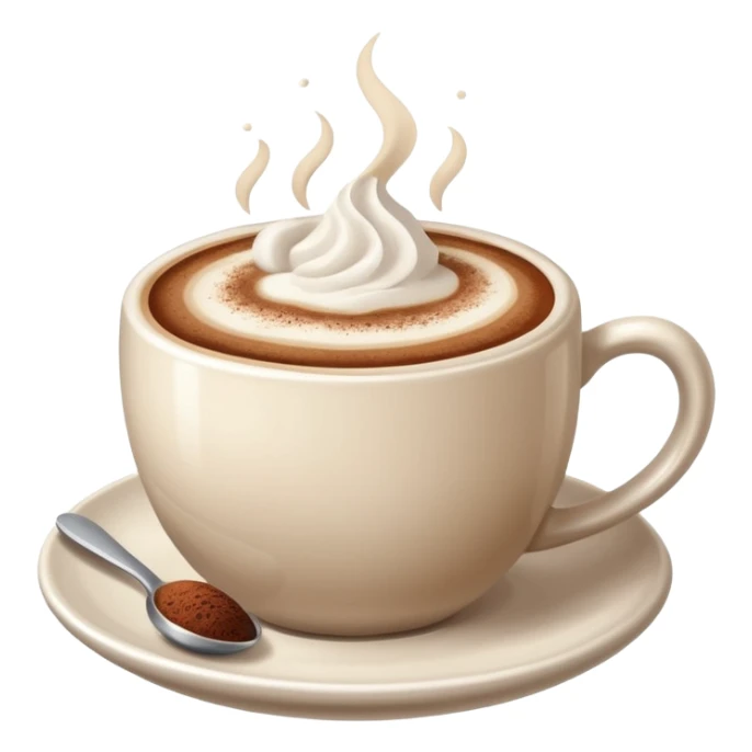 Cappuccino with frothy milk and a sprinkle of cocoa on top sticker