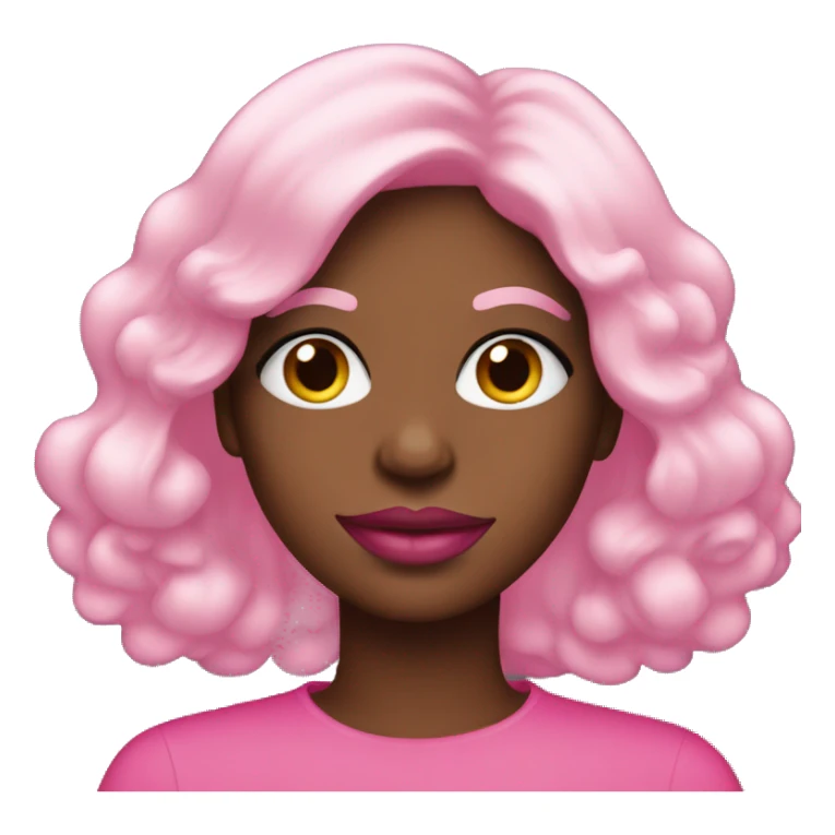 Black lady Pink emoji with pink lips sticker