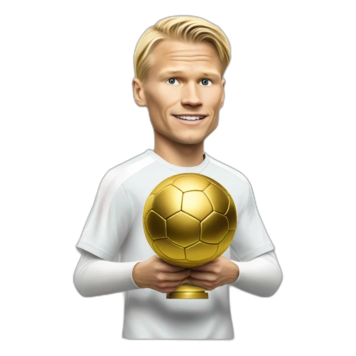 Erling Haaland qui soulève un ballon d'or sticker
