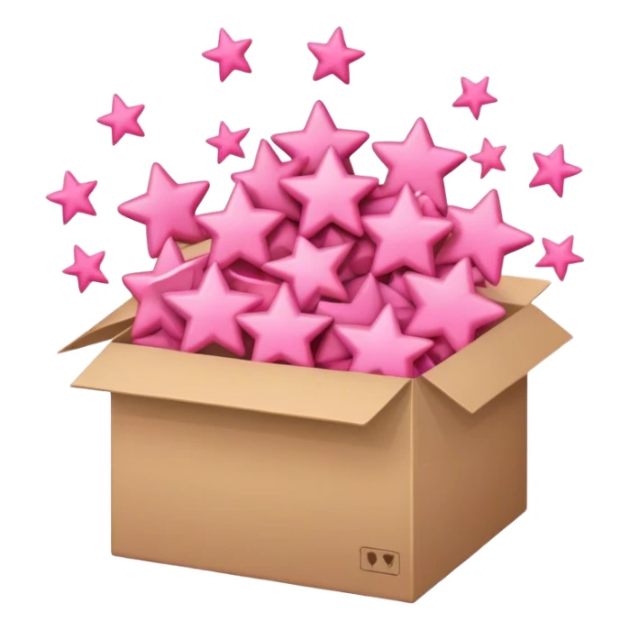 box full of pink stars sticker
