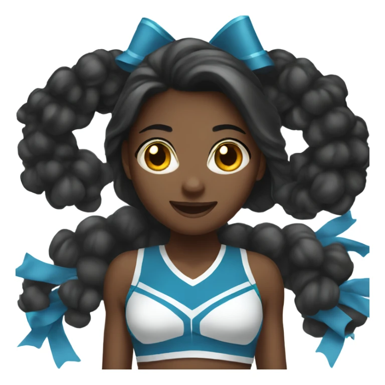 Black long hair girl cheerleading  sticker