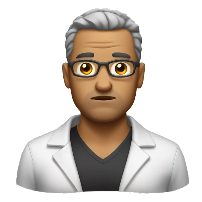 Cranky gym teacher with pimples sticker