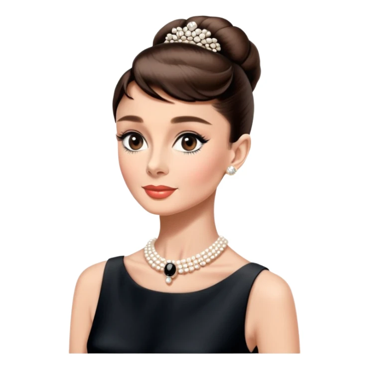 Audrey Hepburn portrait with classic updo hairstyle and elegant look sticker