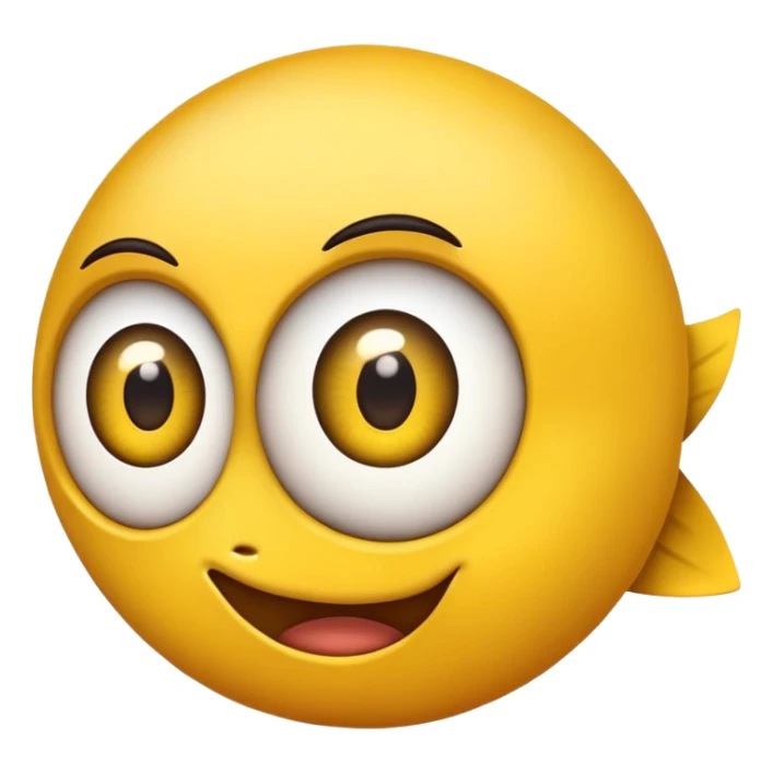 Big eye emoji with small mouth sticker