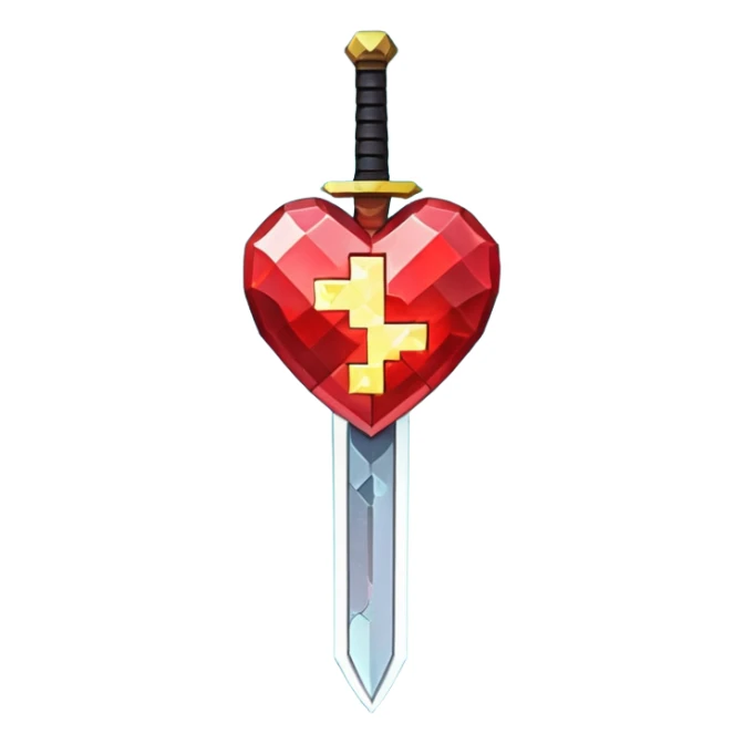 Minecraft hardcore mode pixel sword with cracked heart survival challenge sticker