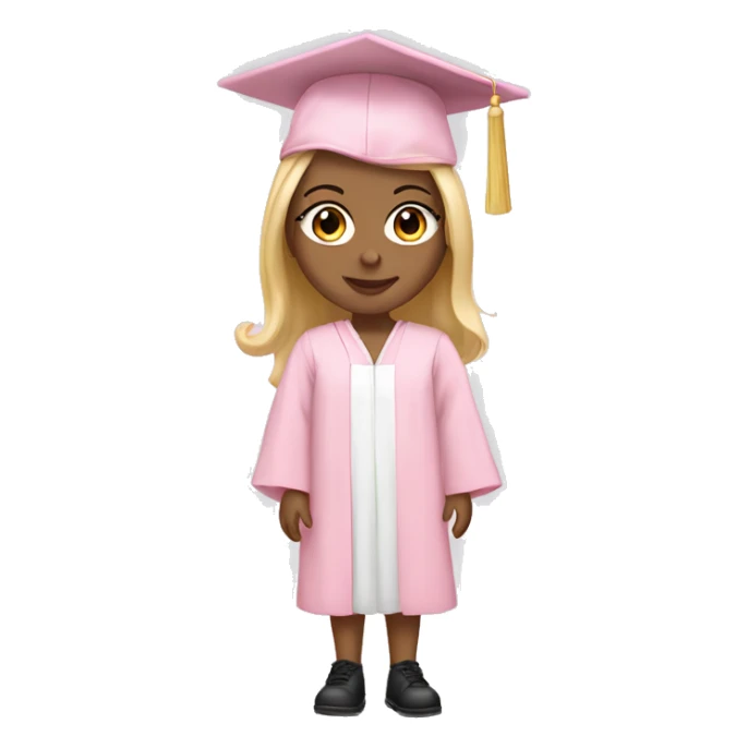 White Girl wearing baby pink graduation gown sticker