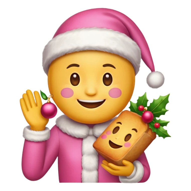 Chrismas cute pink emojis food sticker