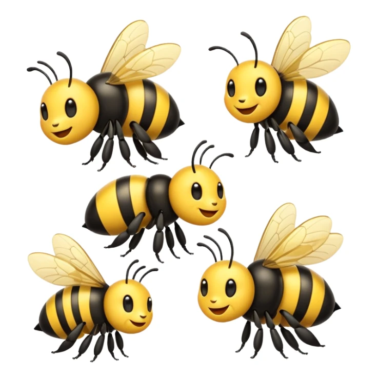😊🥺 these emojis but with Bumblebees around it and its happy sticker