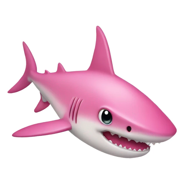 pretty pink shark with eyelashes and heart sticker