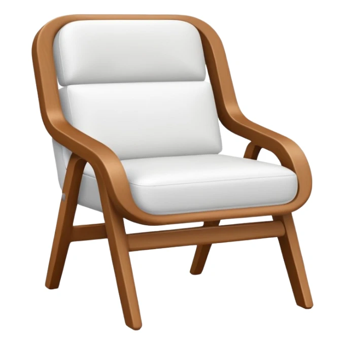modern white chair with wood sticker