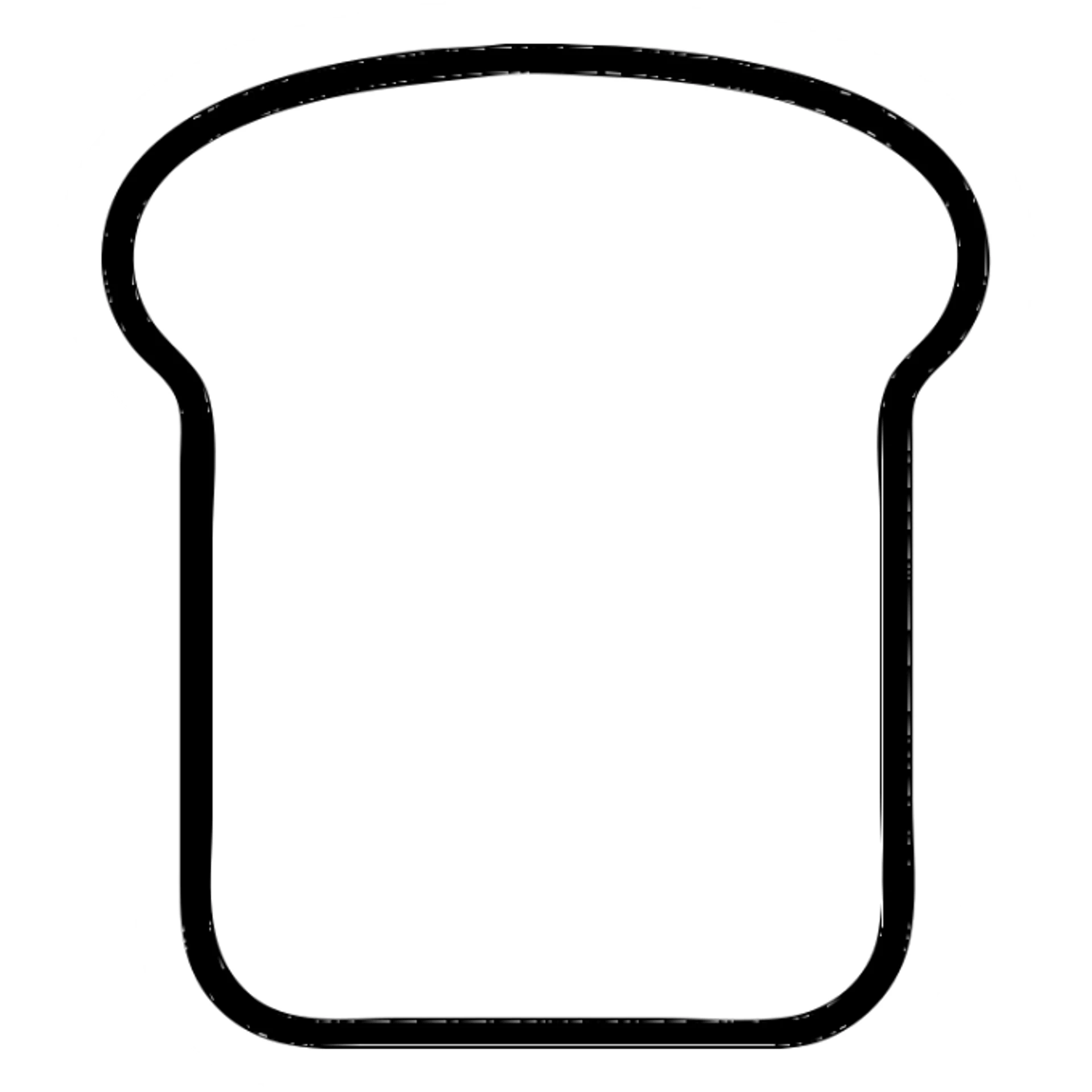 slice of toast in neutral grey color, simple and clear sticker