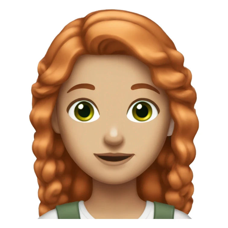 Copper hair girl green eyes sticker