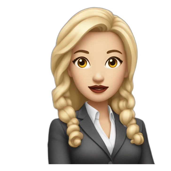 Boss lady wealthy rich light skinned girl with Asian features and full lips sticker