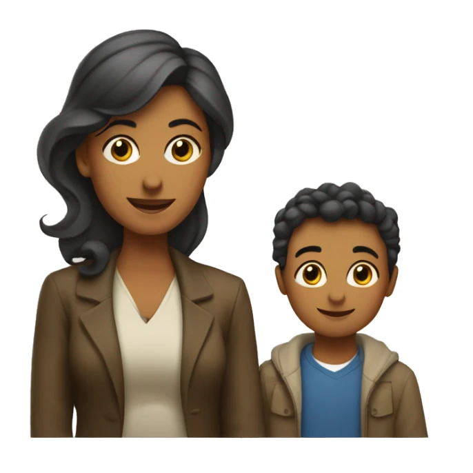 madre apoyano a hijo conn tareas sticker