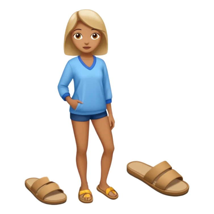 woman model standing with slippers on her feet sticker