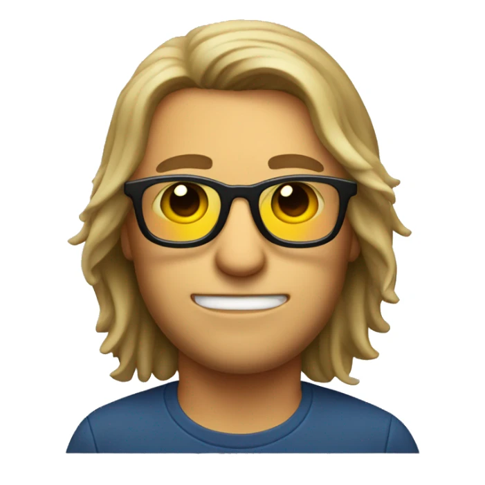guy with glases and middle long hair, drinking beer sticker