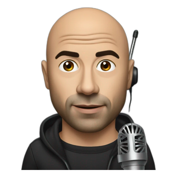 Joe Rogan podcast with a microphone sticker