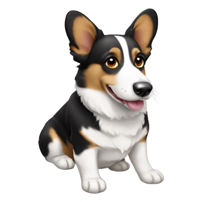 Black and White Cardigan Welsh Corgi  sticker