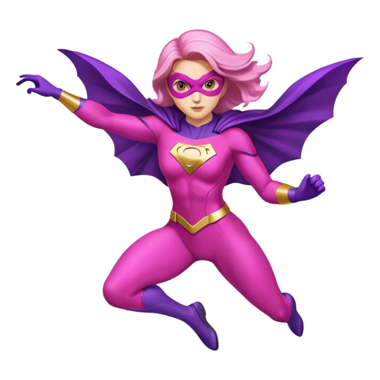 pink violet woman superhero flying sticker