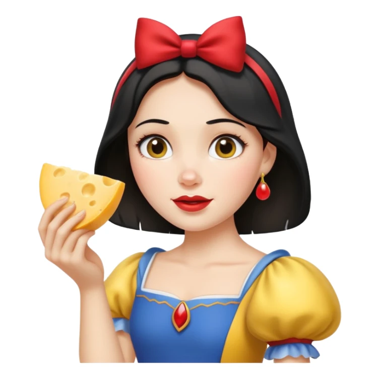  Snow White holding wedge of cheese sticker