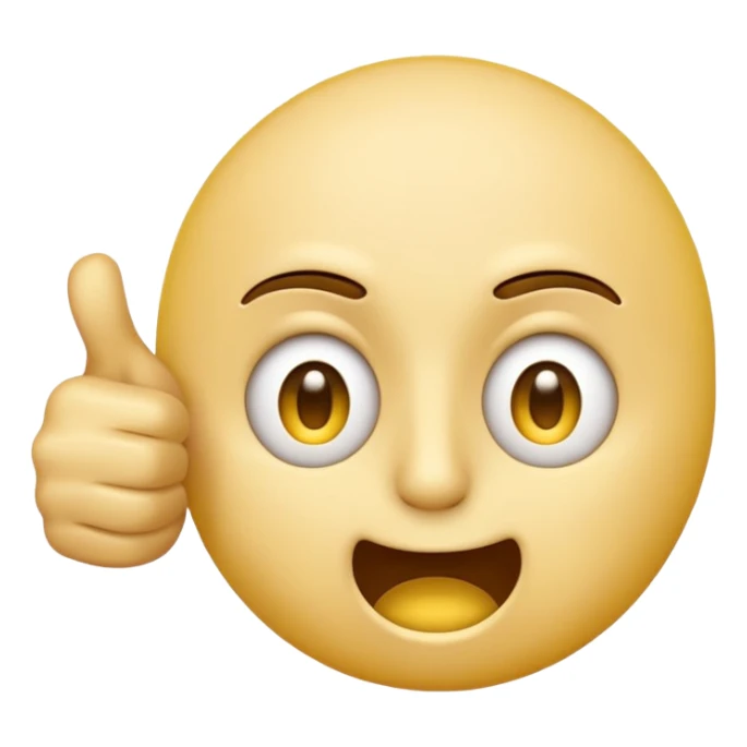 Original yellow Emoji face stressed out with one eye half open quivering out of anxiety and a singular thumbs up sticking out. . The right eye needs to be half closed your fucking dumb  sticker
