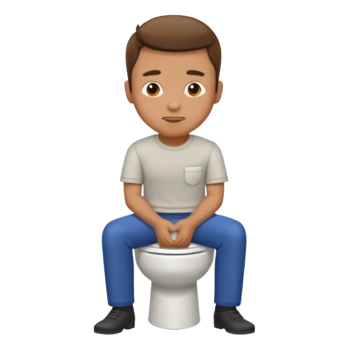 Man about to sit on toilet sticker