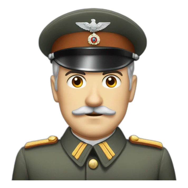 White German military man 1940 square mustache sticker