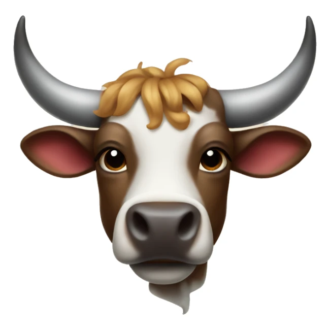 friendly bull with bandana and horns sticker