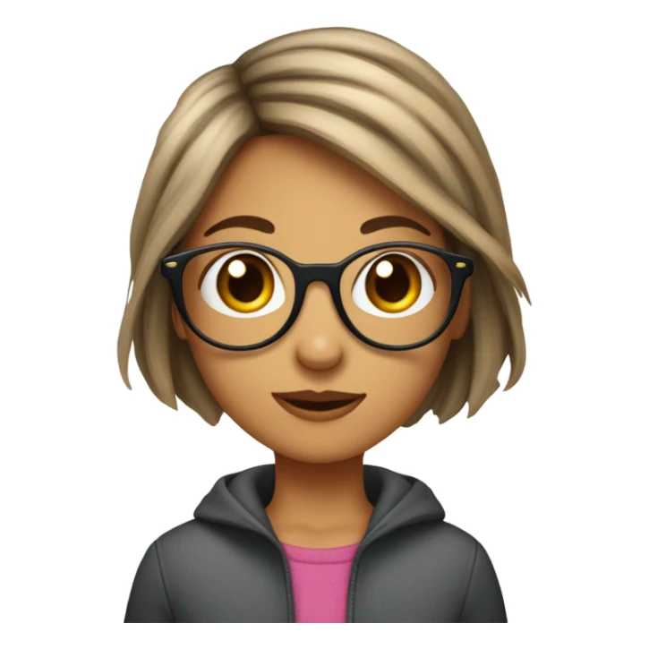 Fille cheveux court brun a lunette a cote d un colibri  sticker