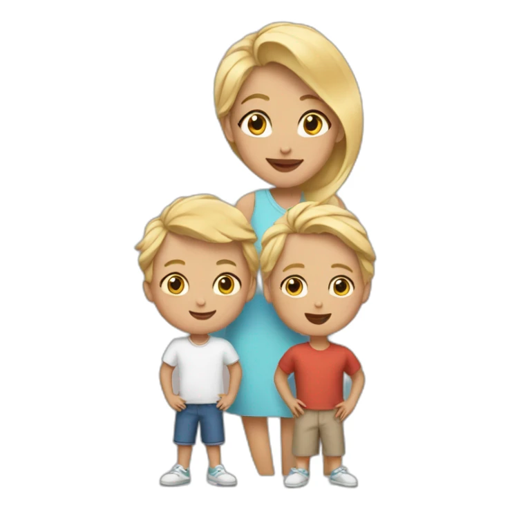 Mommy and two sons blondies sticker