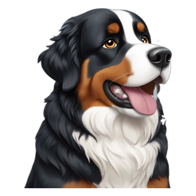 Bernese mountain dog eating snowflakes sticker