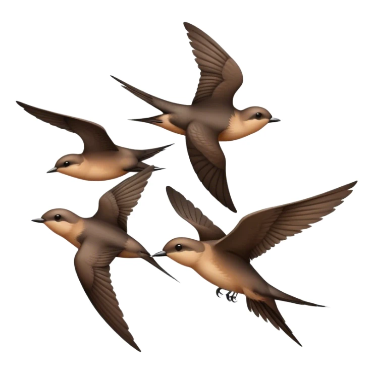 common swift group of 3 in flight sticker