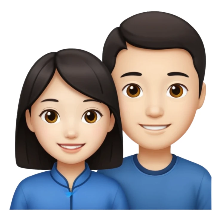 Chinese girl and chinese boy sticker