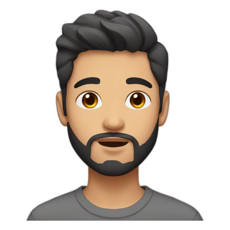 mixed raced asian and european guy, bold with big lips and beard sticker