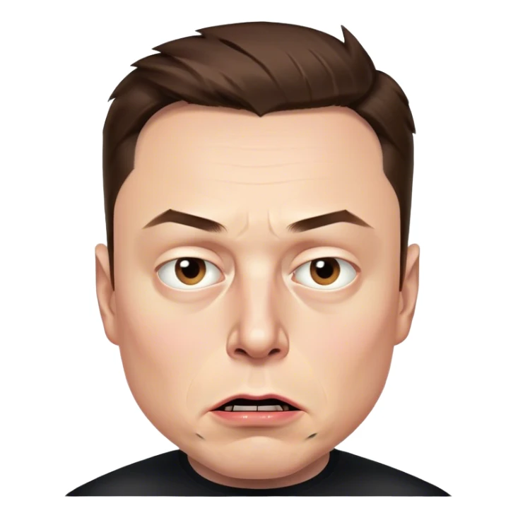 Elon Musk 2010 angry photorealistic sticker