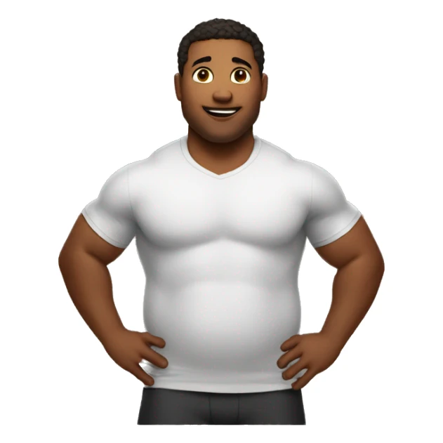 Handsome male athletic but also a big belly sticker