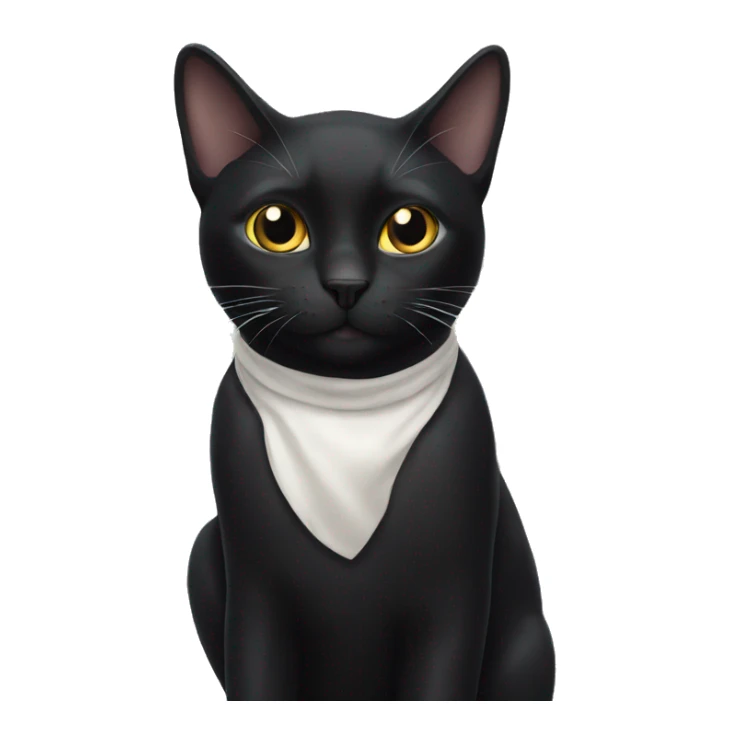 A black cat with a white spot on its chest sticker