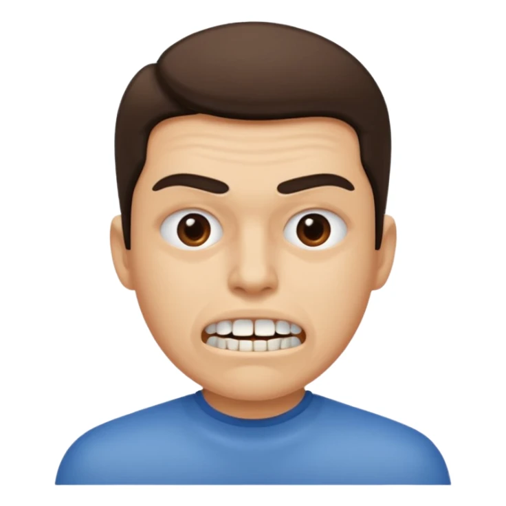 realistic grinding teeth emoji with their mouth closed sticker